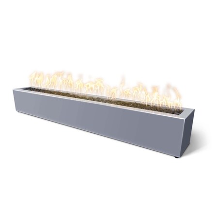 The Outdoor Plus 72 Rectangular Eaves Fire Pit, Powder Coated Metal, Gray, Plug, Play Electronic Ignition, Liquid Propane OPT-LBTPC72EKIT-GRY-LP